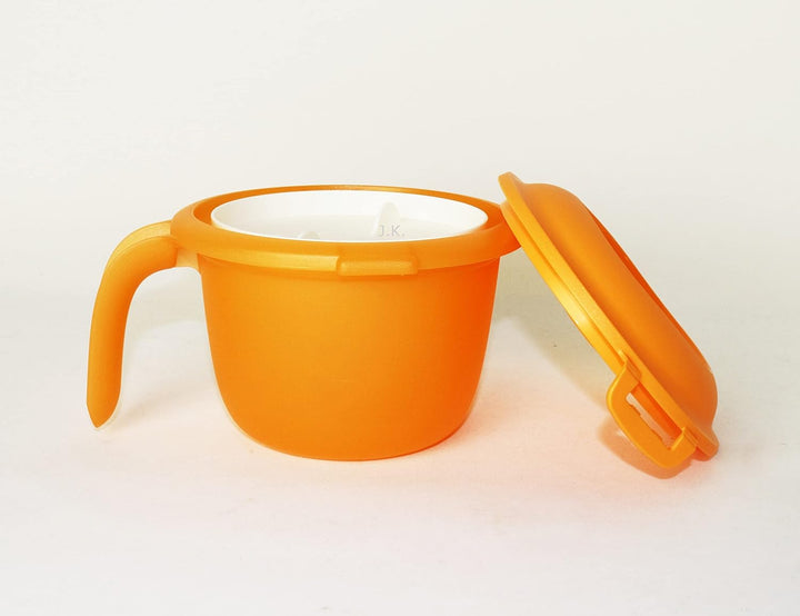 TUPPERWARE Junior Reismeister 550ml in Orange Mikrowelle Reiskocher + Hängelöffel Apricot