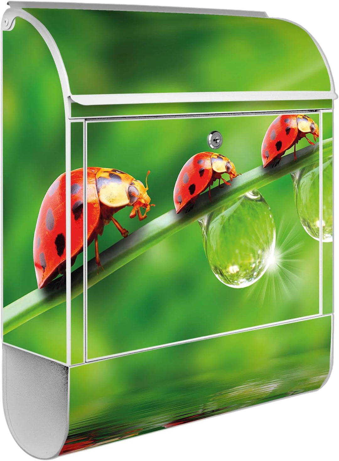 banjado® Design Briefkasten mit Motiv Für Jeden Einen 39x47x14cm &amp; 2 Schlüssel - Briefkasten Stahl w
