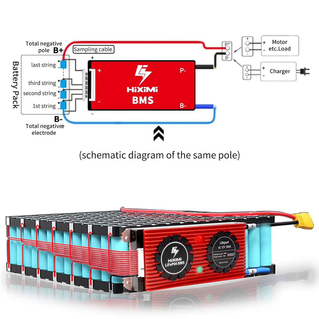 LiFePO4 BMS 16S Bluetooth 48V 100A Lithium Eisen Phosphat Batterie Management System Schutz Board mi