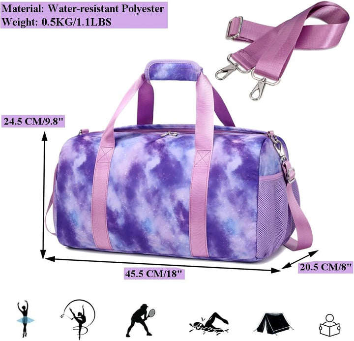 Kimwadalh Kinder Reisetaschen Mädchen Tanztasche Sporttasche Mädchen Schulsporttasche Mädchen Ballet