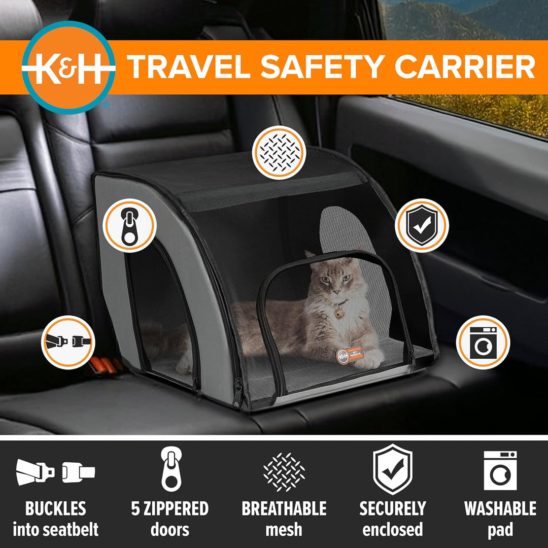 K&H PET PRODUCTS Reise-Sicherheitstasche für Haustiere, Hundebox für Autoreisen, weiche Seitentasche