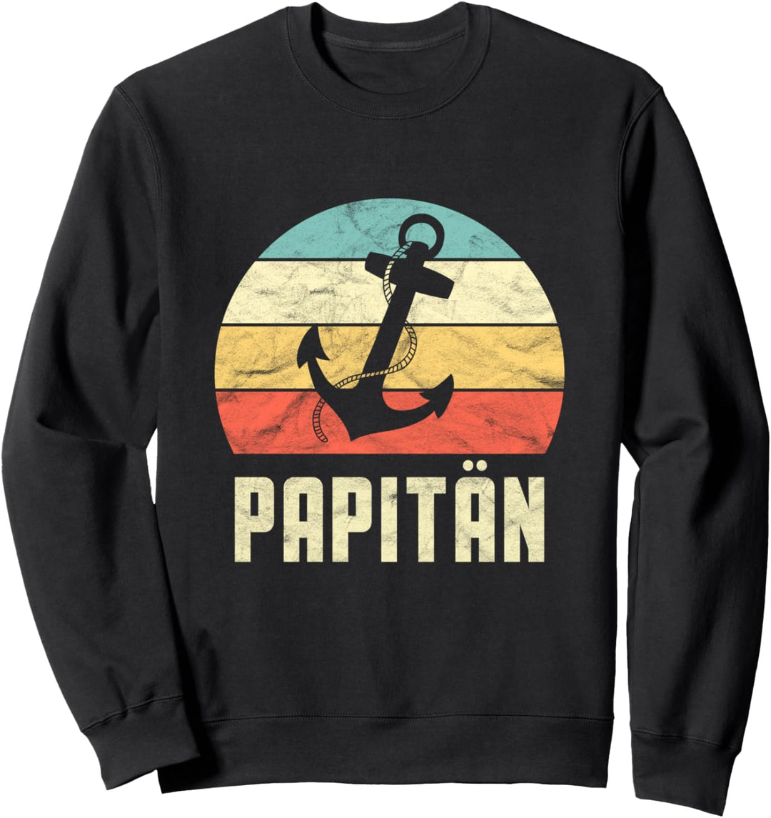 Retro Kapitän Anker Papitän Vater Super Papa Vatertag Sweatshirt