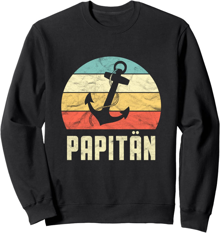 Retro Kapitän Anker Papitän Vater Super Papa Vatertag Sweatshirt