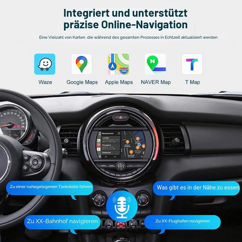 Auto Radio Autospieler GPS Navi Navigation Player Carplay/Android Autoradio 9 Zoll HD-Touchscreen, E