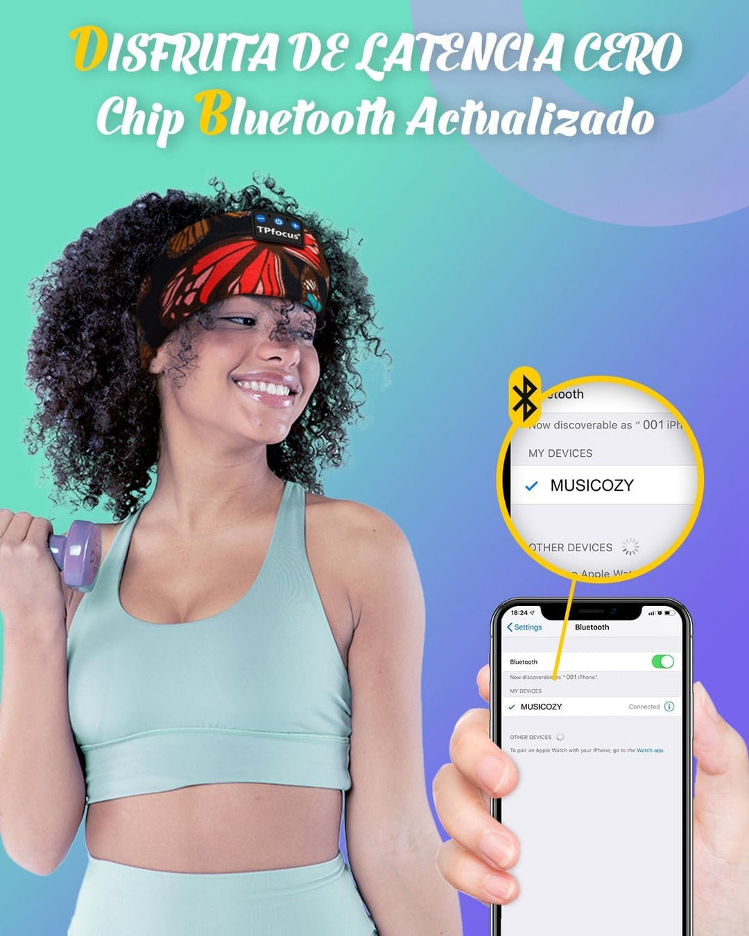 Schlafkopfhörer Bluetooth V5.3 Stirnband kopfhörer Bluetooth Sleep Headphones Wiederaufladbar mit HD