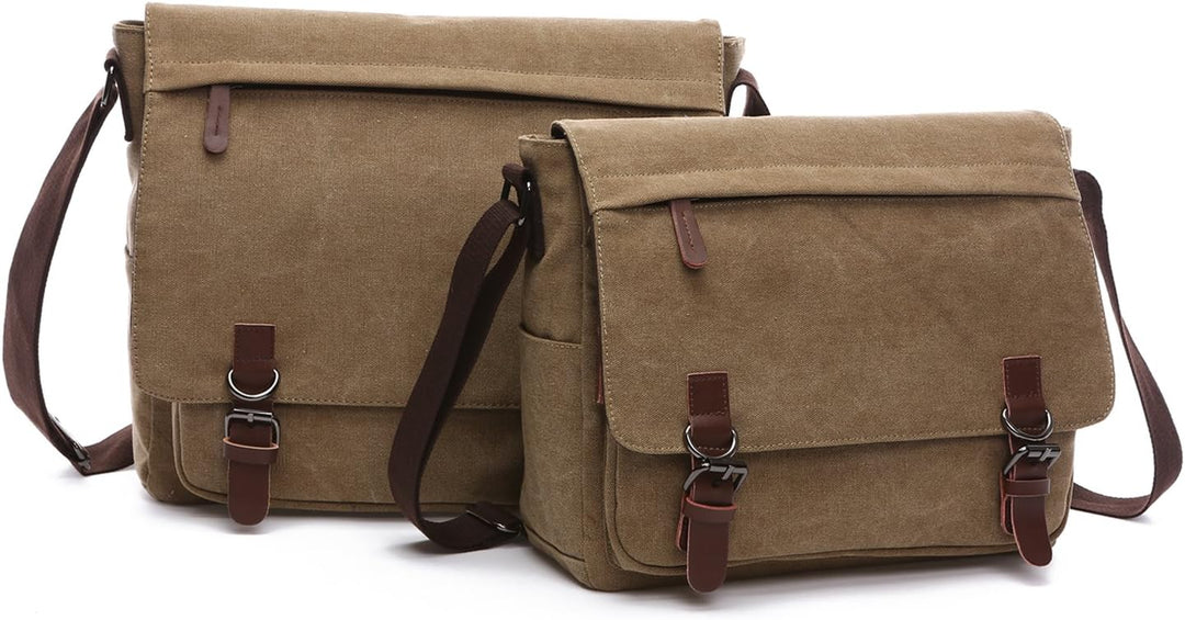 FANDARE Retro Umhängetasche Segeltuch Schultertasche Herren Damen Lehrertasche Briefträgertasche für