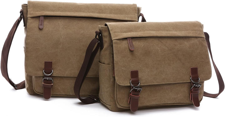 FANDARE Retro Umhängetasche Segeltuch Schultertasche Herren Damen Lehrertasche Briefträgertasche für