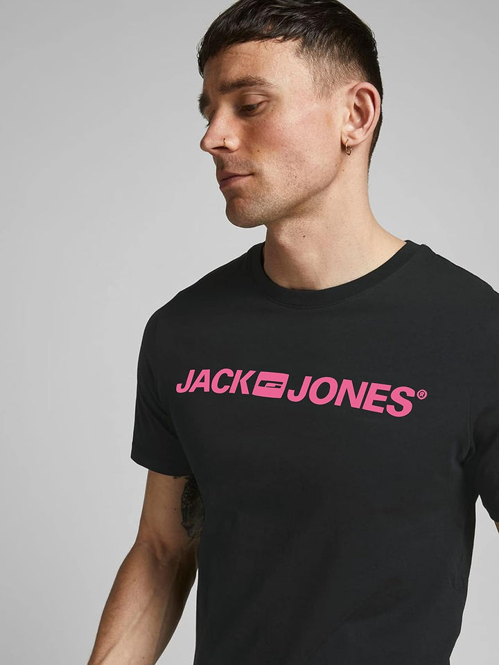 JACK & JONES Herren Jjecorp Logo Tee Ss Crew Neck T-Shirt (2er Pack) XS 3er Pack (2x Schwarz, 1x Grü