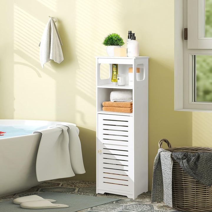 Wasserdichter Badezimmerschrank, weisser Boden, stehender Aufbewahrungsschrank, Heimaufbewahrung, Mö
