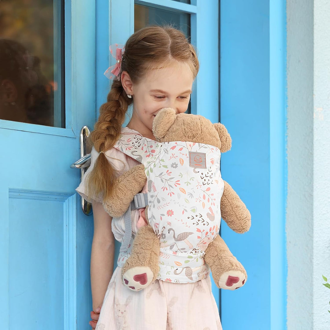 GAGAKU Babypuppentrage Weiche Baumwolle Trage für Kuscheltiere Puppe Zubehör für Kinder – Rosa (Flam