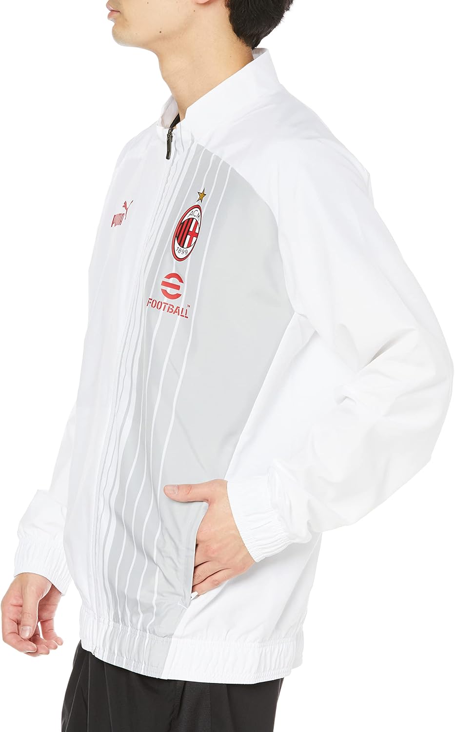 AC Milan Herren Prematch Jacket Jacket L White-Tango Red, L White-Tango Red