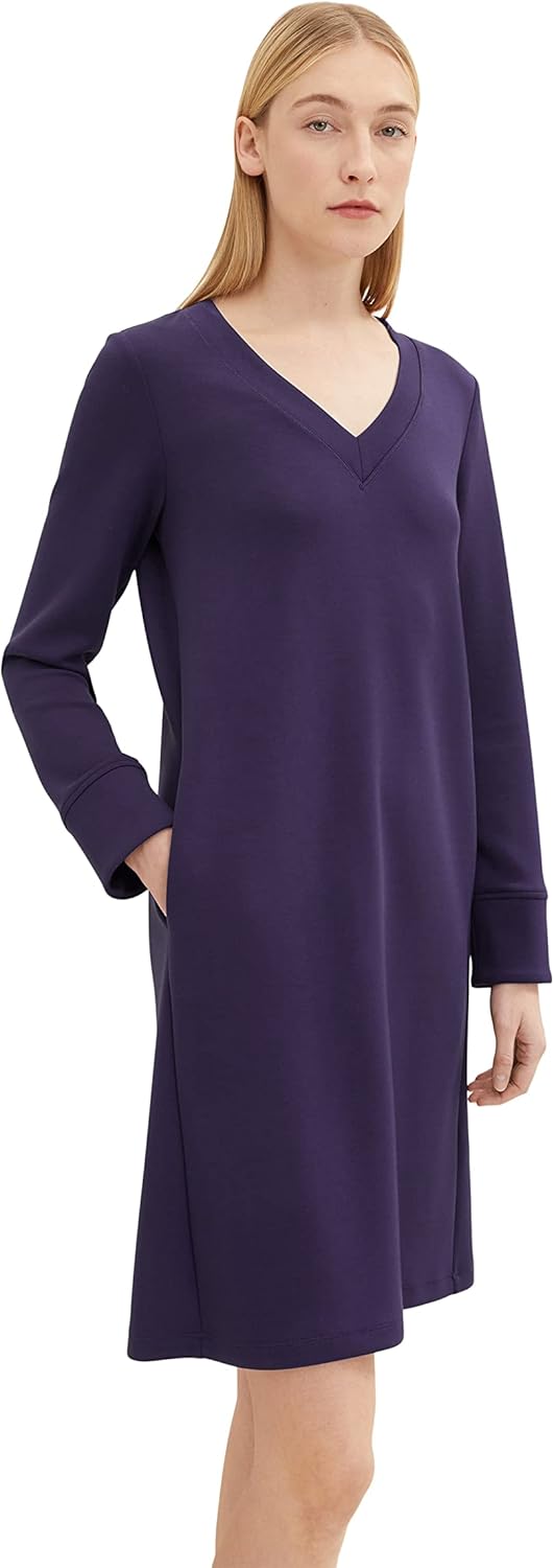 TOM TAILOR Damen Basic Kleid 36 11331 - Atlantic Ocean Blue, 36 11331 - Atlantic Ocean Blue