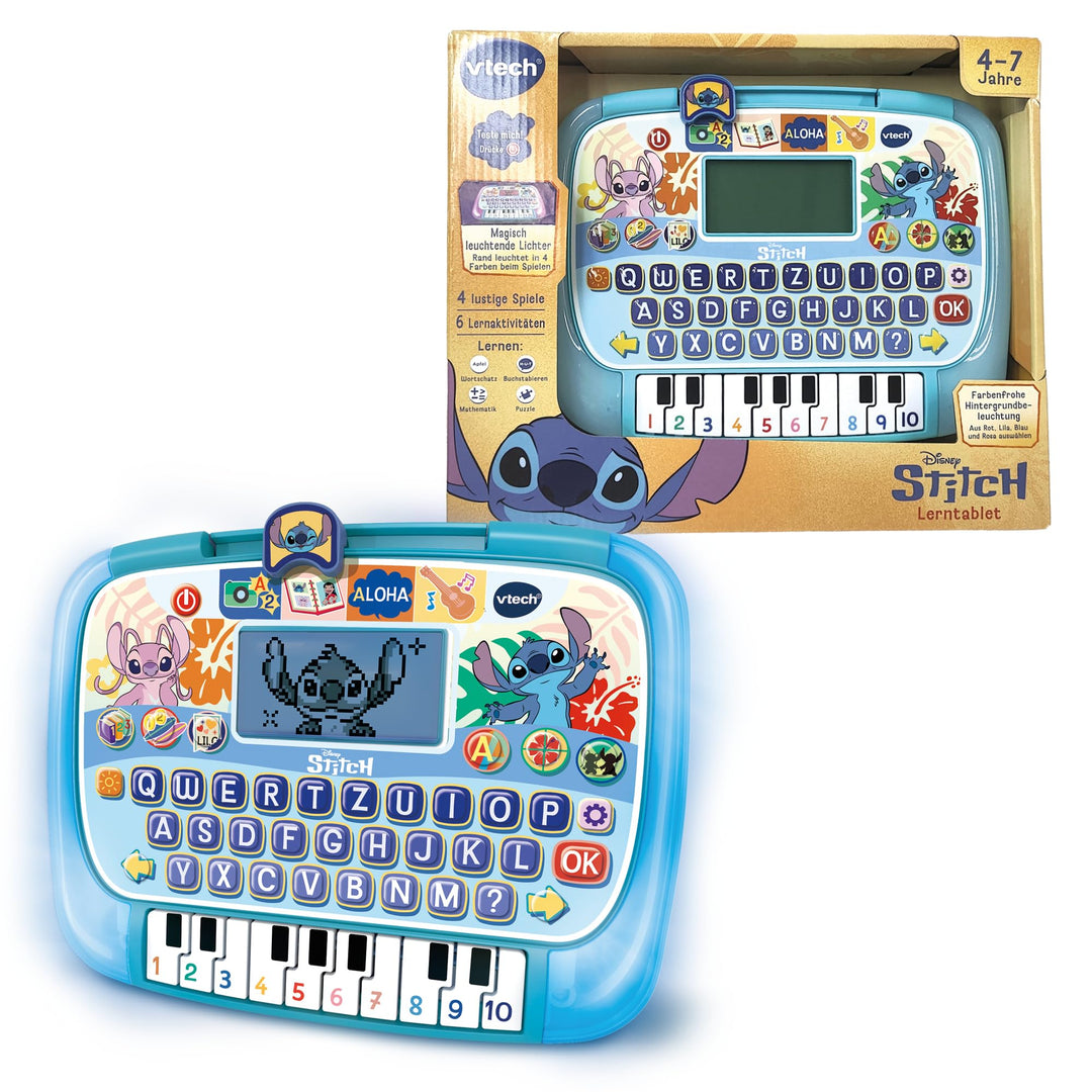 Vtech Stitch Lerntablet – Interaktives Tablet mit Tastatur und Klaviertasten – Verschiedene Spiele u