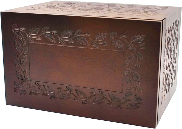 Urne für Menschenasche Erwachsene, Bestattungsurne aus Holz mit Lebensbaum, Trauerurne für Damen und