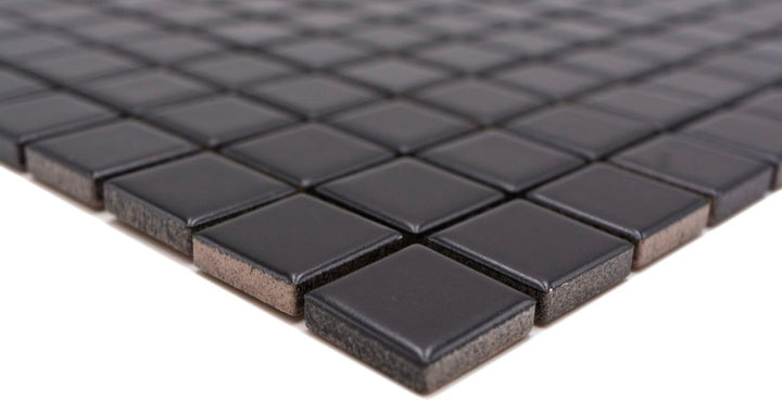 Mosaik Quadrat uni schwarz matt Keramik Mosaik, Mosaikstein Format: 23x23x6 mm, Bogengrösse: 300x300