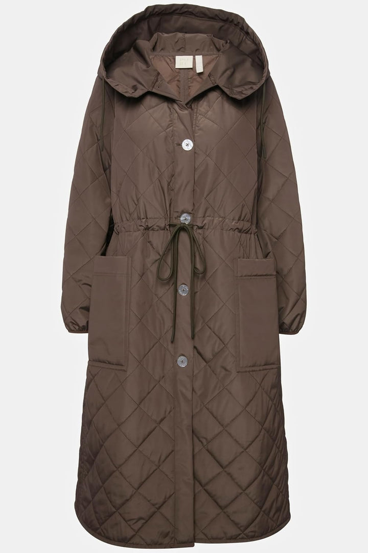Ulla Popken Damen Light Padded Coat Mäntel 50-52 Moosgrün, 50-52 Moosgrün