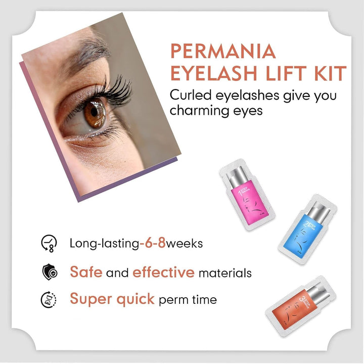 PERMANIA Wimpernlifting Set, 2 In 1 Brow Lifting Set, Lash Lifting Set, Einzelbeutelverpackung, 1 Be