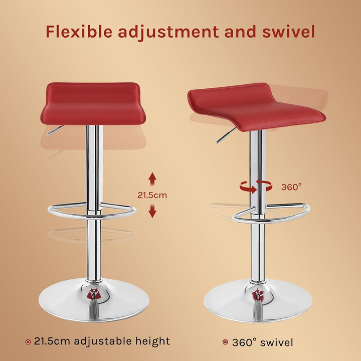 WOLTU BH11bd-1 Design Hocker Barhocker, stufenlose Höhenverstellung, verchromter Stahl, Antirutschgu