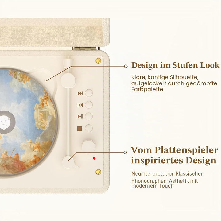 Tragbarer CD-Player mit Bluetooth 5.2, wiederaufladbarem Akku & eingebauten Lautsprechern - Hi-Fi Re