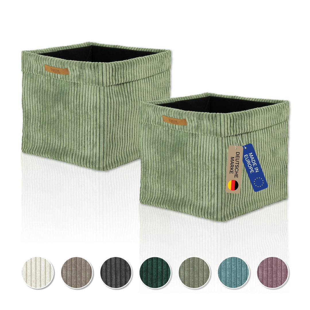 Lycce Kallax Boxen Cord 2er Set mit entfernbarem Cord-Bezug | salbei Salbei 2er Set, Salbei 2er Set