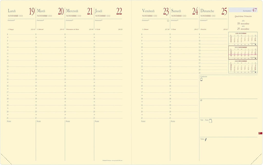 Quo Vadis - Soho - President Prestige - Terminkalender, Wochenkalender – 21 x 27 cm – Jahr 2016, fra