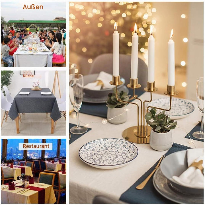 WAITER TREE Tischdecke leinen Hochwertig Tischdecke Abwaschbar Tischtuch Pflegeleichte Tischdecke Le
