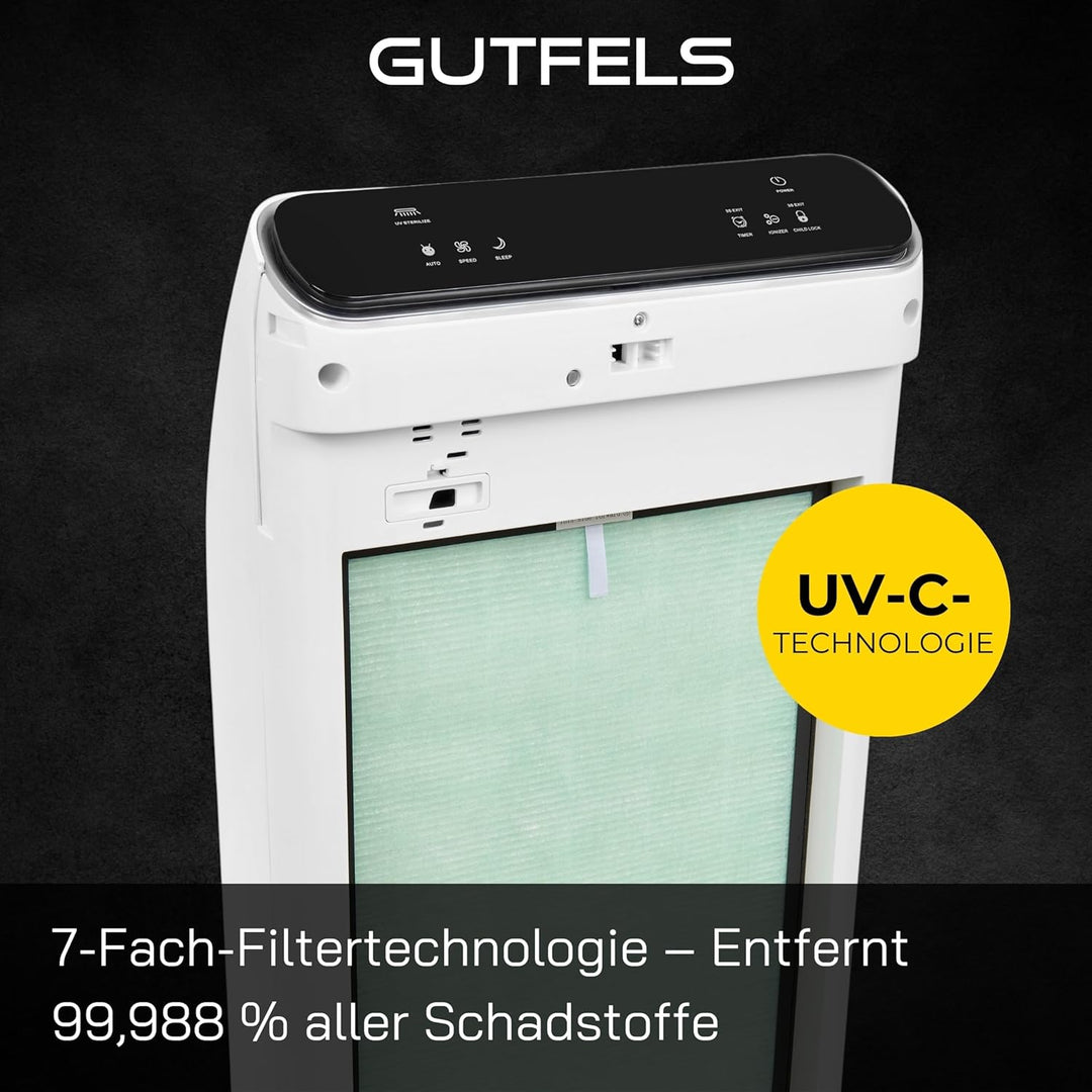 Luftreiniger für Wohnung Raucherzimmer, 7-Fach-Filtertechnologie, HEPA-13-Filter, inkl. Fernbedienun