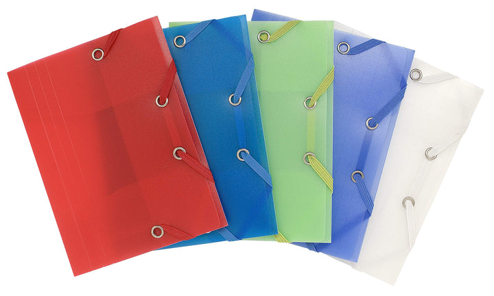 Exacompta 50889E Packung (mit 10 Sammelmappen Chromaline PP, Pocket Format 12 x 16 cm, 3 Klappen, Gu