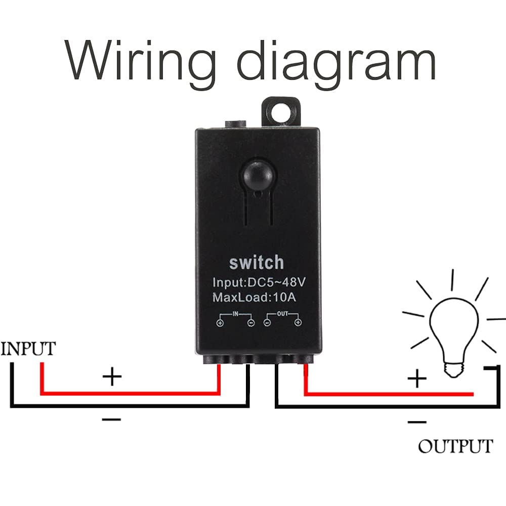 12v funkschalter mit fernbedienung, kabelloser Lichtschalter DC 5V/12V/24V/48/10A Mini Relais Wirele