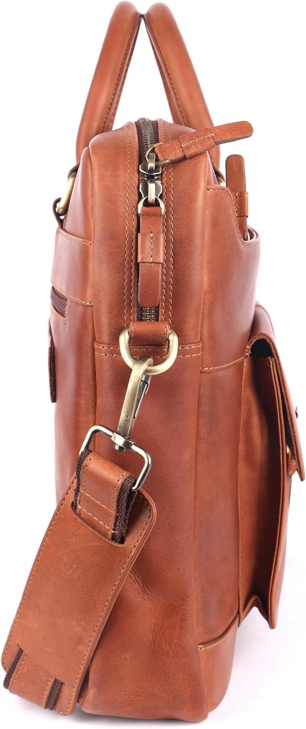 Damen Laptop Tasche Echtes Leder CB-LAP-1008 Brown, Brown