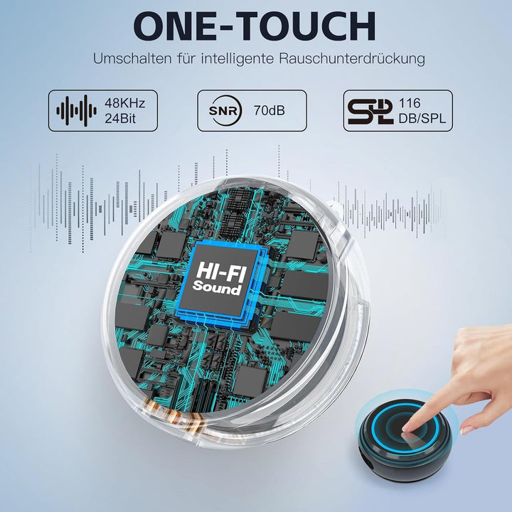 zealsound Kabellos Lavalier Mikrofon für iPhone/Kamera/Android/PC - 48KHz 24bits Hi-Fi-Audio, 40H La