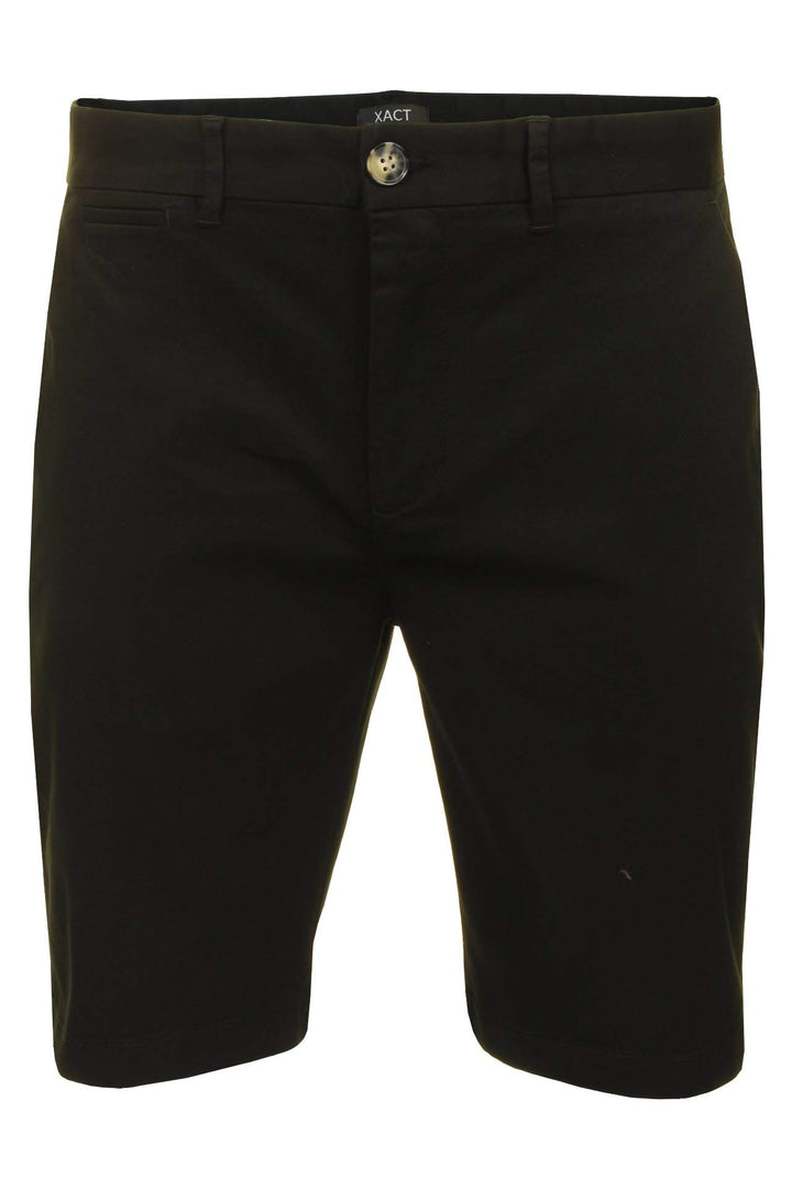 Xact Herren Premium massgeschneiderte Stretch Chino Shorts 32W Schwarz, 32W Schwarz
