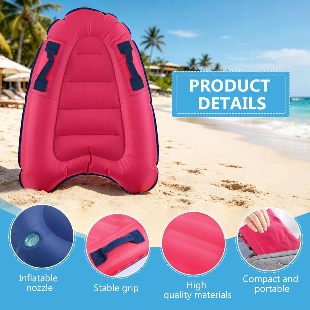 Bocguy Bodyboard Aufblasbar, 75 x 65 x 15 cm Surfbrett Aufblasbar, Schwimmbrett Aufblasbare, Faltbar