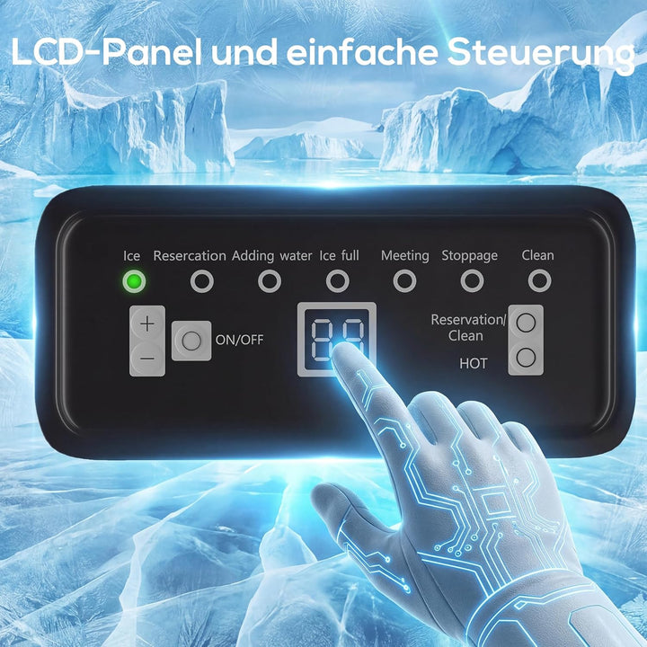 HOMCOM Kommerzielle Eiswürfelmaschine 36kg/24H selbstreinigend Eismaschine mit 7,5 kg Speicher, Time