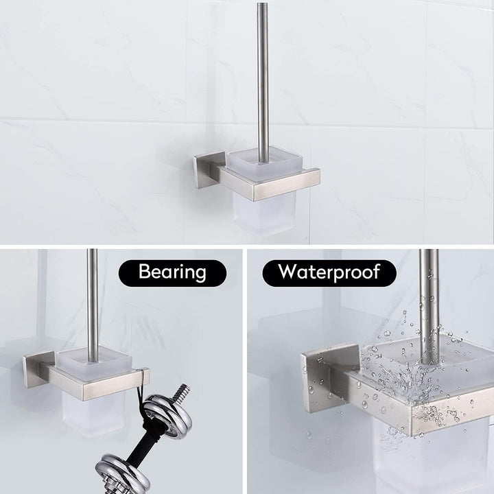 CASEWIND Wand WC Eckig Toilettenbürstenhalter, Klobürstenhalter Wandmontage, Gebürstet Edelstahl Toi