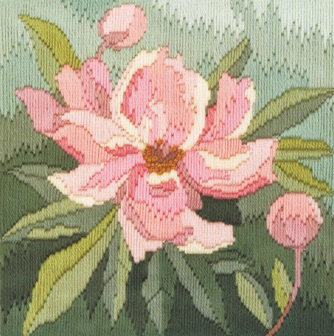 Bothy Threads Langstich-Set "Pfingstrosen", 20.5x21.5cm, DWLSPY, Zählmuster