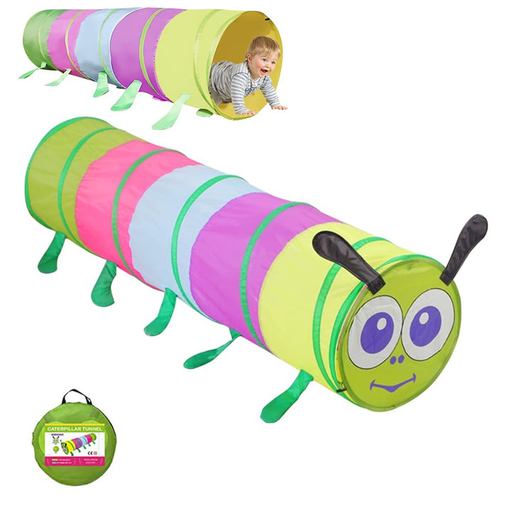 WDKXCN Tunnel Kinder, Spieltunnel für Kinder, 46 x 180 cm Faltbar Krabbeltunnel Outdoor, Farbe Spiel