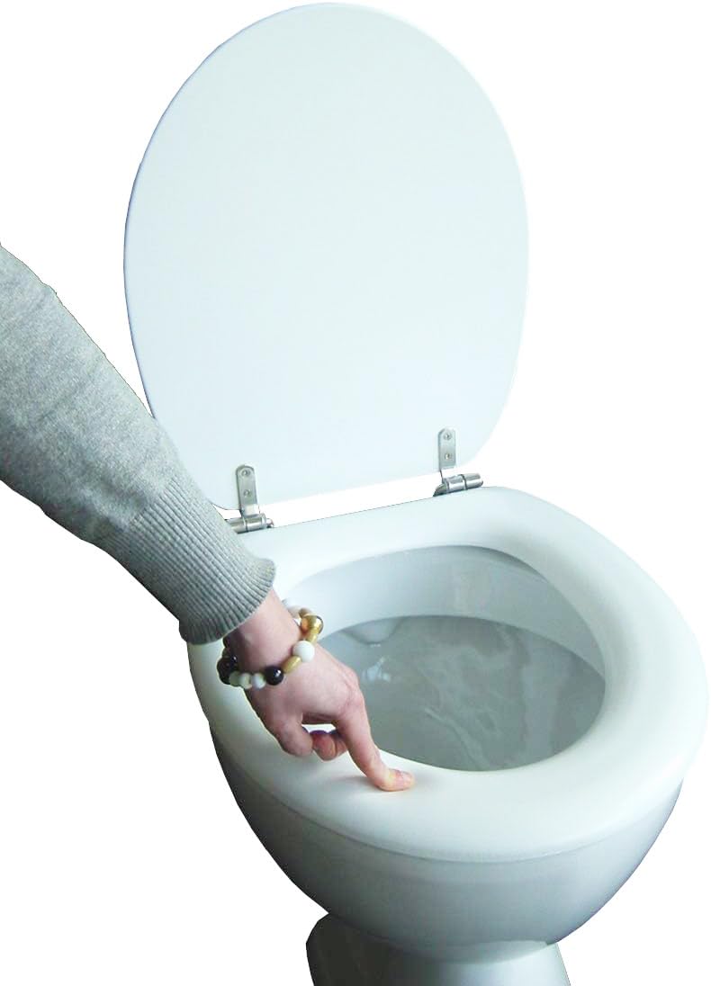Polsi Soft WC Sitz gepolstert Farbe weiss mit Edelstahlscharnieren, Weiss