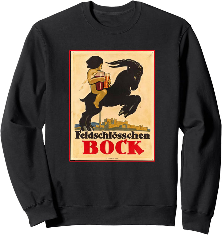 Deutsches Bierplakat Feldschlösschen Schwarze Ziege Sweatshirt