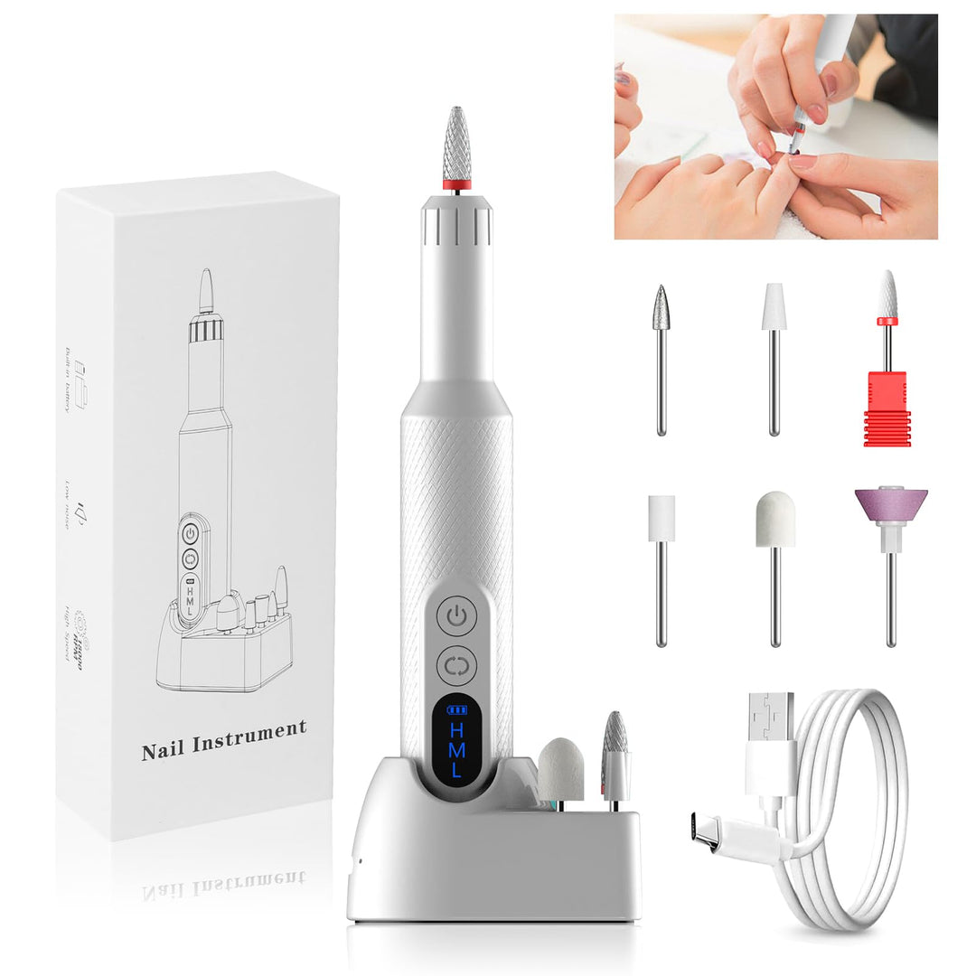 Nagelfräser Kabellos, 12 in 1 Fräser für Gelnägel, Elektrische Nagelfeile Professionell Nail Drill,