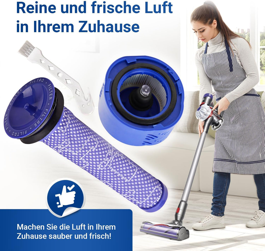 VIOKS 2x Staubsauger Filter Ersatz für Dysоn Filter 965661-01 + 2x Abluftfilter Ersatz für Dysоn 966