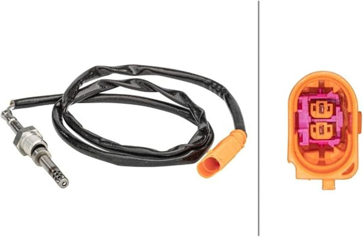 HELLA 6PT 358 181-121 Sensor, Abgastemperatur - 2-polig - geschraubt - Kabel: 830mm