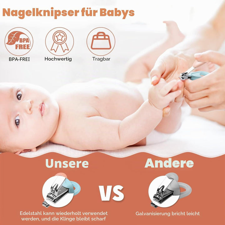Baby-Nagelknipser-Set mit niedlichem Etui, Fingernagel- und Zehennagelfeilenset für die Maniküre und