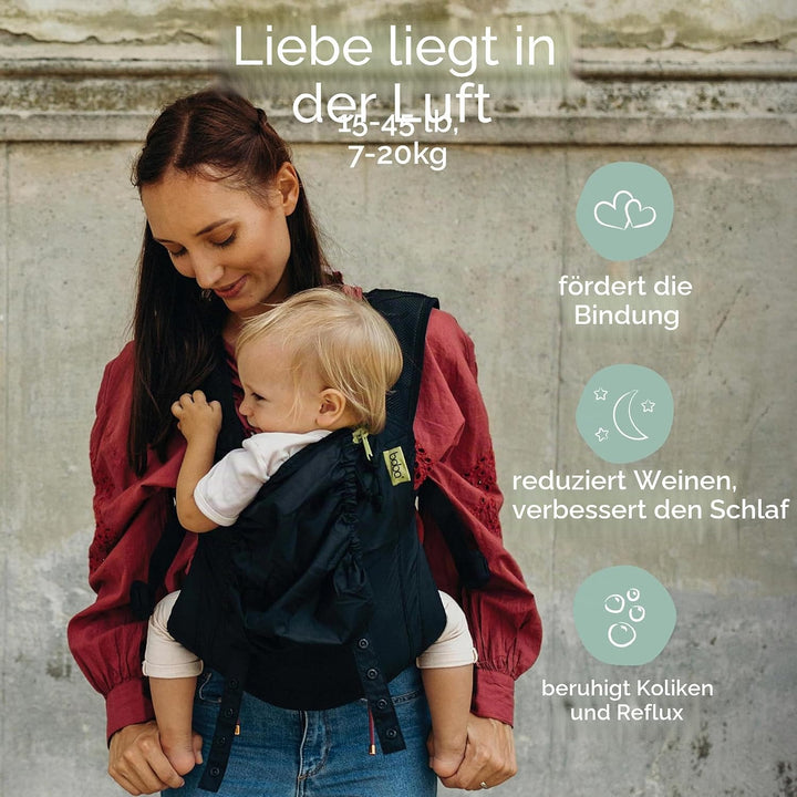 Boba Air Federleichte Babytrage und Kindertrage - Baby Trage ab 3 Monaten (7-20kg) - Kindertrageruck