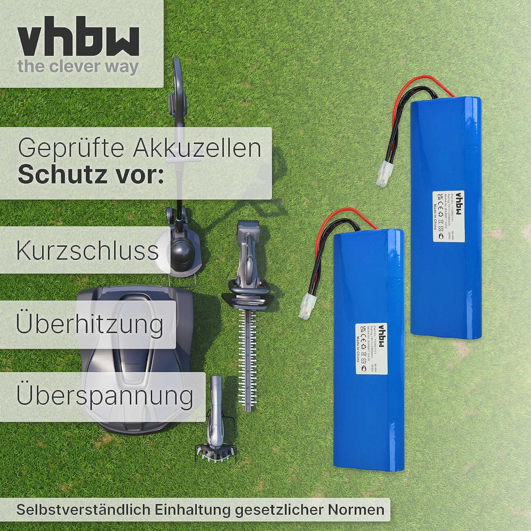 vhbw 2X Akku kompatibel mit Husqvarna Automower 210AC, 210C, 220AC, 230ACX, 260ACX, G2 (2004-2006),