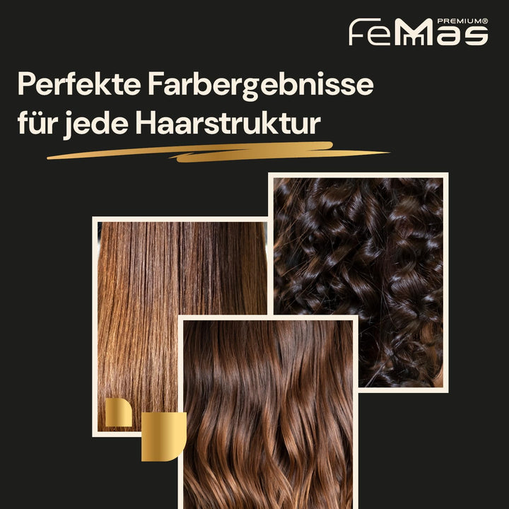 FemMas Haarfarbe 3x Hellbraun Asch 5.1 I Creme Haarfarbe mit Arganöl, Keratin & Ceramiden I Als daue