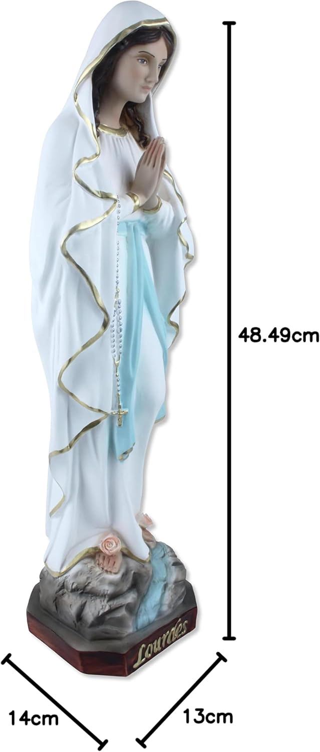 Proposte Religiose Statue Unserer Lieben Frau von Lourdes aus Kunstharz, Höhe 50 cm, handbemalt.