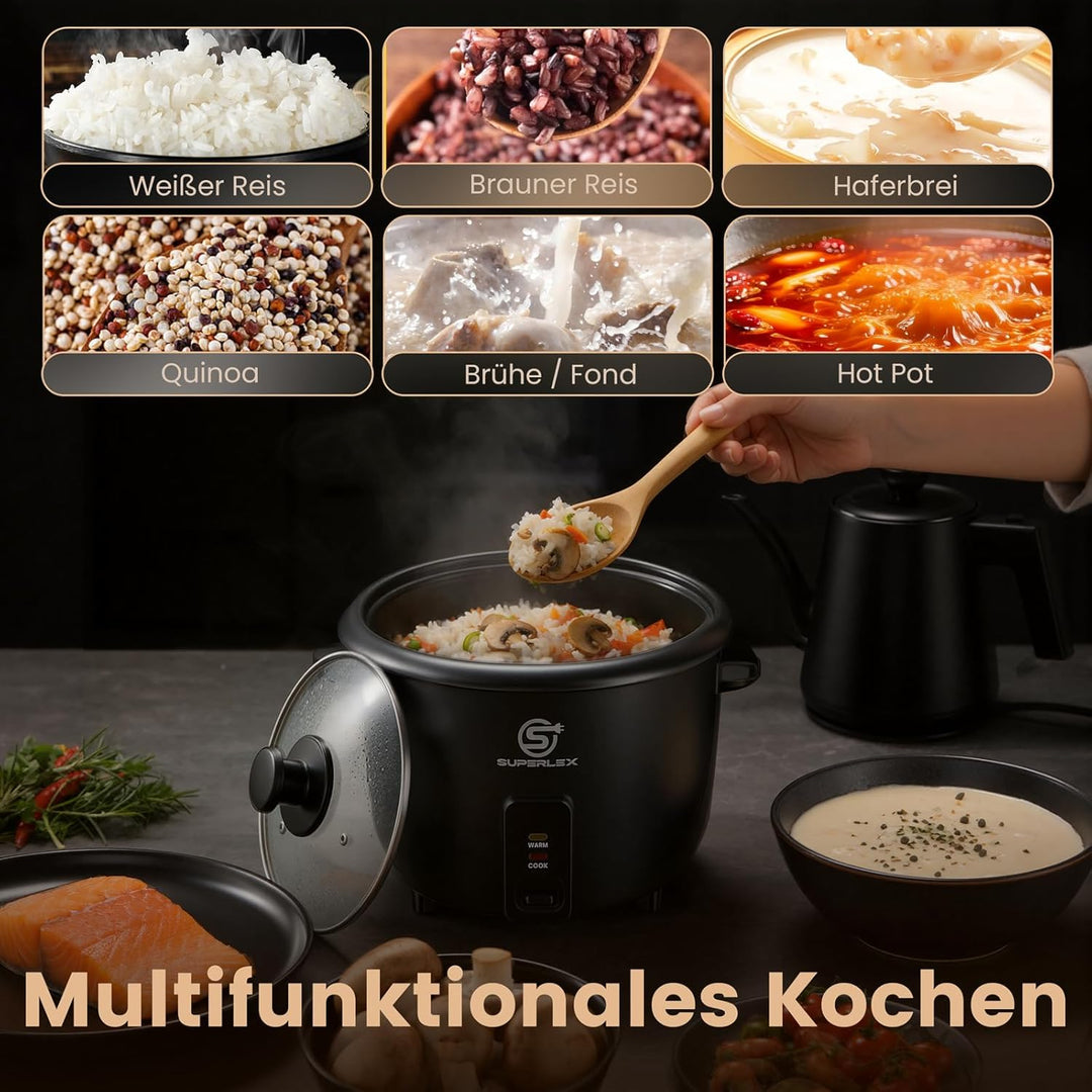 Reiskocher Mini 1L Elektrischer Kleiner Reis Kocher 400W Mit Automatischer Warmhaltefunktion Antihaf