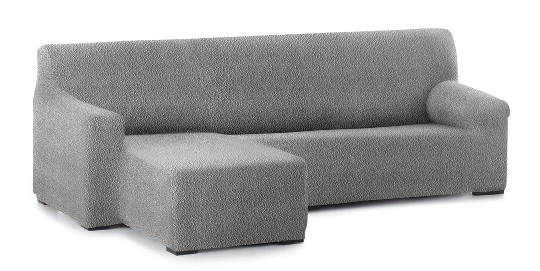 Bezug für Chaiselongue, L-Form, anpassbarer Stoff, kurzer Arm, links, Farbe 06 Grau 06 - Grau Brazo