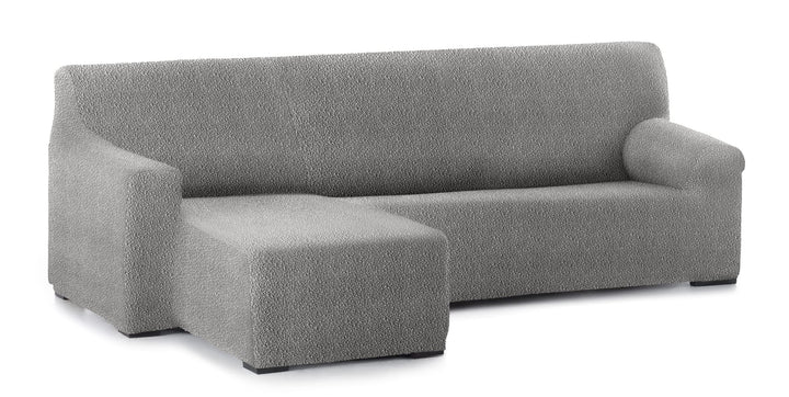 Bezug für Chaiselongue, L-Form, anpassbarer Stoff, kurzer Arm, links, Farbe 06 Grau 06 - Grau Brazo